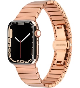 Apple İle Uyumlu Watch 42mm Kordon KRD-79 Metal Strap Kayış Rose Gold
