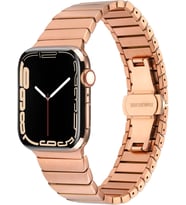 Apple İle Uyumlu Watch 42mm Kordon KRD-79 Metal Strap Kayış Rose Gold