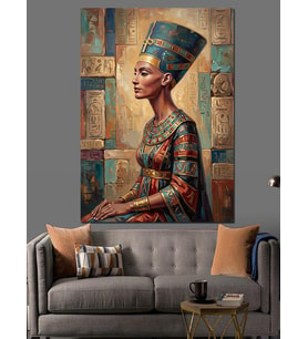 Antik Mısır Kraliçesi Nefertiti Figürü Dekoratif Kanvas - Mdf Ahşap Tablo