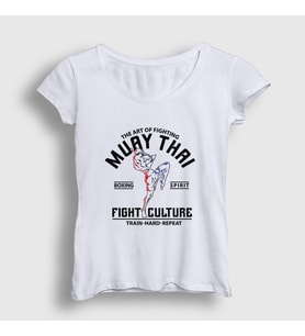 Presmono Kadın Beyaz Fight Culture Mma Ufc Muay Thai T-Shirt 452329tt (Beyaz)