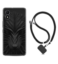 TCL 303 Kılıf Resimli Boyun Askılı İpli Desenli Silikon Black Fox 1325