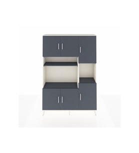Arges Gardrop 9 Raflı 6 Kapaklı 132x30x195 Aytaşı-Antrasit