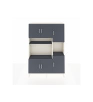 Arges Gardrop 9 Raflı 6 Kapaklı 132x30x195 Aytaşı-Antrasit
