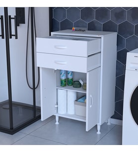 Modilayn İki Çekmeceli İki Kapaklı Çok Amaçlı Dolap Mutfak Dolabı Banyo Dolabı Ofis Dolabı