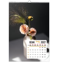 2027 ÇİÇEK KONSEPTLİ DUVAR TAKVİMİ 33x48 CM