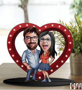 BK Gift Kişiye Özel Sevgililer Karikatürlü 3D Ahşap Biblo, Sevgili Biblo, Ahşap Biblo, Sevgiliye Hediye, Sevgililer Günü Hediyesi-6