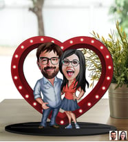 BK Gift Kişiye Özel Sevgililer Karikatürlü 3D Ahşap Biblo, Sevgili Biblo, Ahşap Biblo, Sevgiliye Hediye, Sevgililer Günü Hediyesi-6