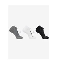 Salomon LC208714 Everyday Low 3 Pack Çorap - SİYAH GRİ BEYAZ