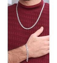 925 Ayar Gümüş Kolye ve Bileklik kombini 201022653