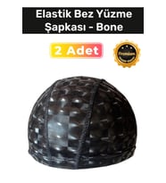 Özel Üretim Su Geçirmez Yüzücü Havuz Deniz Bonesi Elastik Bez Yüzme Şapkası 2'li Set
