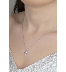 Union Zirconia Kadın Mini Kalp Gümüş Kolye