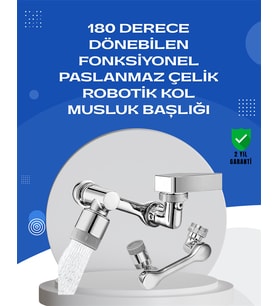1080° Dönebilen Musluk Aparatı - Çift Su Akışı, Robotik Kol Tasarımı ve Su Tasarrufu Özellikli