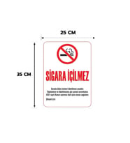 Sigara İçilmez Kişiselleştirilebilir Dekota Levha, 25x35, 20x30 (A4), 30x42 (A3) Cm Boyut Seçeneklerinde Levha + Yapışkan Bant