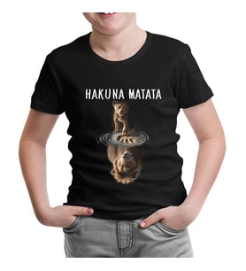 Hakuna Matata - Aslan Siyah Çocuk Tshirt