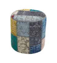ÇOK RENKLİ EL DOKUMA YUVARLAK PUF -40X40
