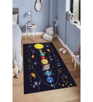 Dijital Baskılı Kaymaz Taban Yıkanabilir Kolay Temizlenir Modern Çocuk Odası Halısı NDÇ-SD-531 (Çok Renkli)