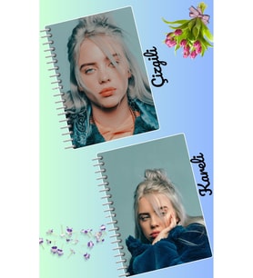 Billie elish defter seti 2 adet A4 boyutu 21*30 çizgili + kareli 60 syf