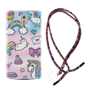 Samsung Note 3 4 5 8 9 20 Ultra 10 Lite Kılıf Boyun Asklı Rasta Silikon Unicorn Mektup 1800