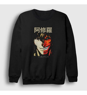 Presmono Unisex Siyah Ohma Tokita Anime Kengan Ashura Sweatshirt 318071tt