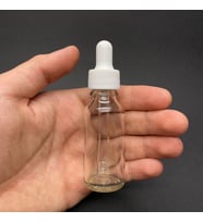 20Ml Beyaz Plastik Kapaklı Şeffaf Cam Damlalıklı Şişe ,  20 Cc Saydam Cam Damlalıklı Şişe x 6 Adet