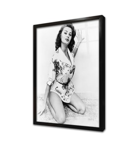 Sophia Loren Çerçeveli Cam Tablo