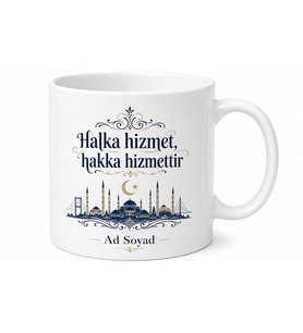 Belediye Başkanına Hediye İsimli Kupa Bardak Özel Tasarım Baskılı