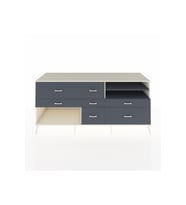 Kronos Konsol 2 Raflı 7 Çekmeceli  220x59x99 Aytaşı-Antrasit/Antrasit