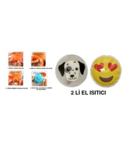 KALP EMOJİ,KÖPEK CEP SOBASI,EL ISITICI,2 ADET SICAK SU TORBASI PVC  9cm