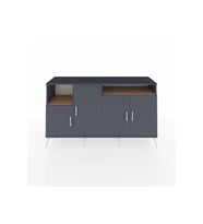 Kronos Konsol 5 Raflı 4 Kapaklı 176x59x99 Antrasit-Antrasit/Çam