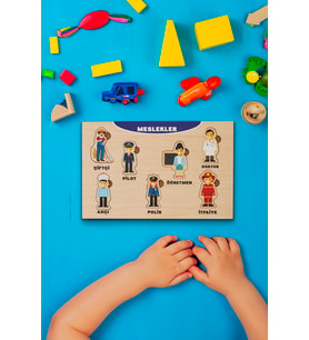 Meslekleri Öğreniyorum Puzzle Ahşap Bul Tak Yapboz