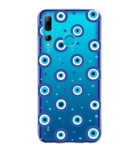 PrintiFy Huawei P Smart Plus 2019 ile Uyumlu 1mm Slim Fit Nazar Boncuğu 1 Baskılı Şeffaf  Kılıf