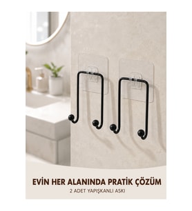 2'li Duvar Askısı Mutfak Banyo ve Ev İçin Askılık