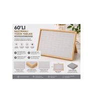 Bambu Çerçeveli 60’lı Bastırmalı Yüzük Tablası, 20x30cm, Kadife Açık Gri