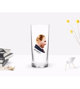 BK Home Renkli Baskılı Atatürk Temalı Rakı Bardağı-11 (Beyaz)