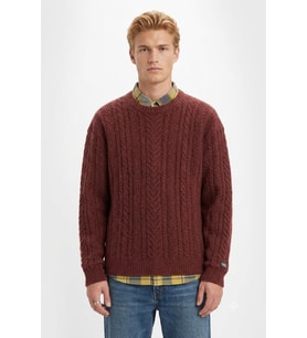 Erkek Yuvarlak Yaka Relaxed Fit Kazak