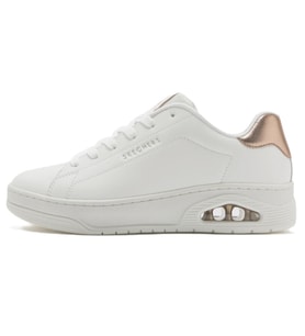 Skechers Uno Court-Courted Air Memory Foam Leather Womens Sneaker Hafızalı Taban Hakiki Deri Kadın Günlük Spor Ayakkabı Beyaz-Bakır