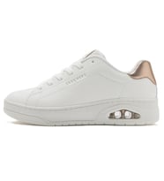 Skechers Uno Court-Courted Air Memory Foam Leather Womens Sneaker Hafızalı Taban Hakiki Deri Kadın Günlük Spor Ayakkabı Beyaz-Bakır