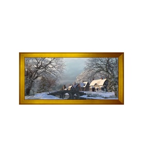 Manzara Temalı Kanvas Tablo 50 x 70 cm Gold Çerçeve