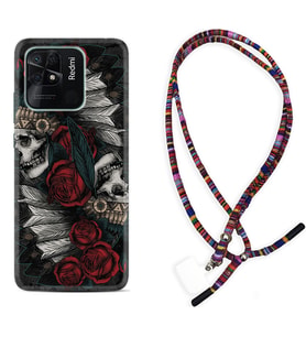 Xiaomi Poco X3 Pro M4 Pro X4 Pro C40 10C Kılıf Boyun Asklı Rasta Silikon Skull Rose 1673