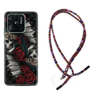 Xiaomi Poco X3 Pro M4 Pro X4 Pro C40 10C Kılıf Boyun Asklı Rasta Silikon Skull Rose 1673