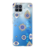 PrintiFy Realme 8 Pro  ile Uyumlu 1mm Slim Fit Nazar Boncuğu 5 Baskılı Şeffaf  Kılıf