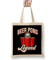 Beer Pong Legend Funny Beirut Beerpong College Bez Çanta Uzun Saplı