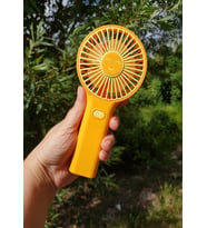 Mini Fan USB Şarjlı Sessiz El Vantilatör Telefon Standlı 3 Kademe Turuncu