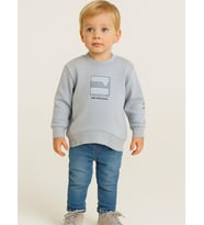 Erkek Çocuk Grafik Baskılı Sweatshirt (Gri)