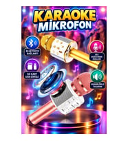 Bluetooth Karaoke Mikrofon Hoparlör – SD Kart ve USB Girişli Ses Değiştirme Özellikli