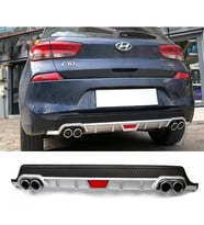 Hyundai i30 Gri Difüzör Difizör Yuvarlak Egzoz Görünüm Kulaklı Tip 2007 - 2021