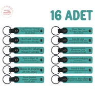 Öğretmeninden Öğrencilerine Mesajlı Karne Anı Anahtarlık 16’lı Set, Tüm Sınıfa Hediye, Koyu Turkuaz