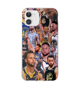 Iphone 11 Uyumlu Steph Curry Kolaj Tasarımlı Şeffaf Telefon Kılıfı