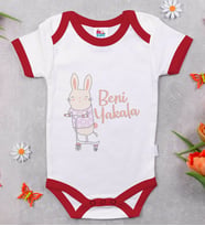 BK Kids Beni Yakala Tasarımlı Kırmızı Bebek Body Zıbın-1
