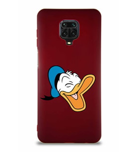 Xiaomi Redmi Note 9S Soft Premier Kapak Donald Duck-E Tasarımlı Silikon Kılıf - Mürdüm (Şeffaf)